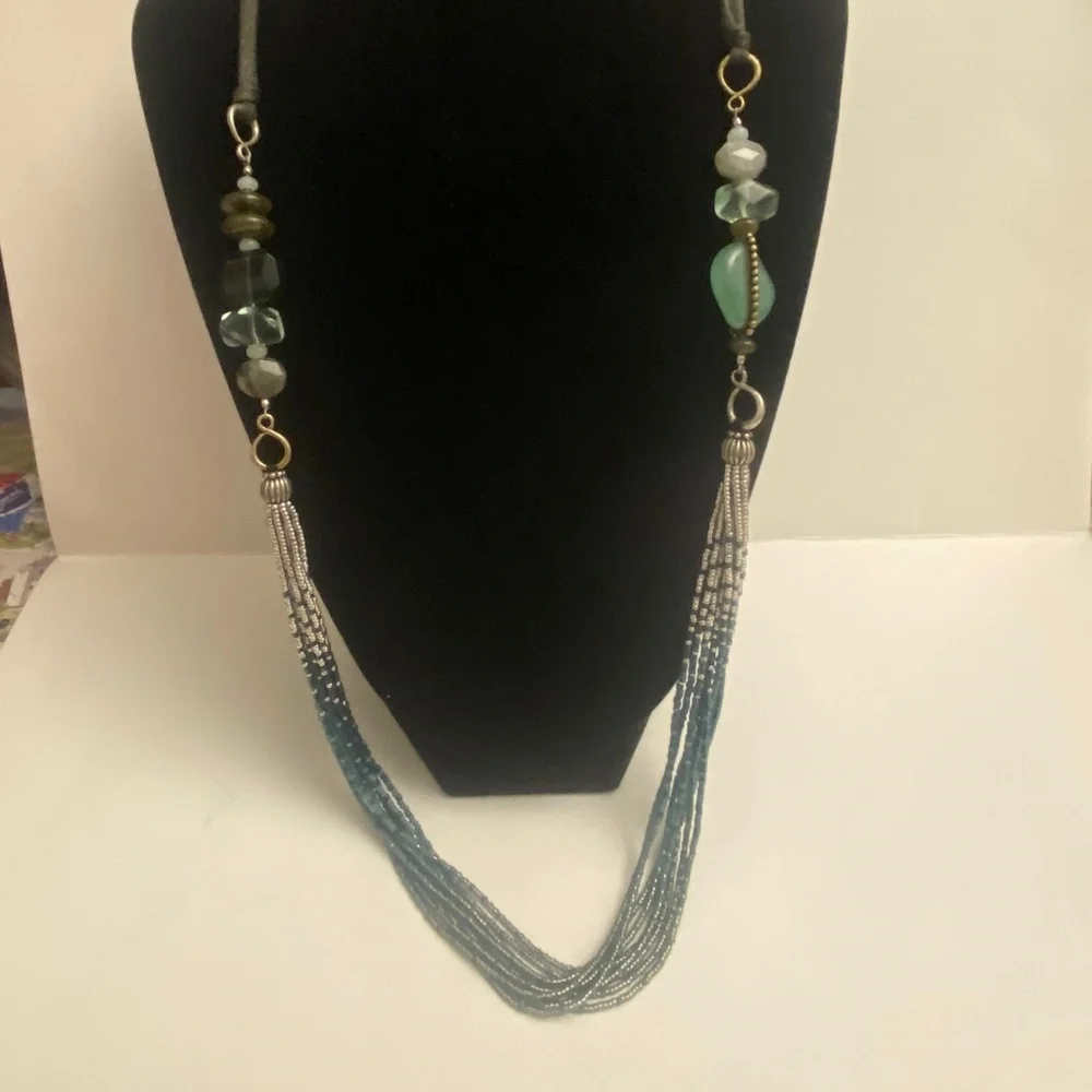 Silpada Retired Multi-Stone Seed Bead Sterling Necklace N2069
